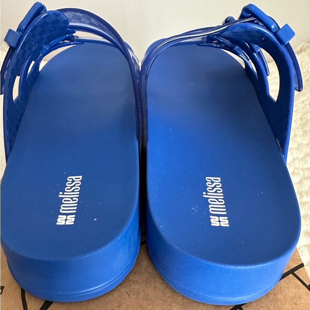 Melissa Blue Sandals with Modern Cage Design - Picture 5 of 7